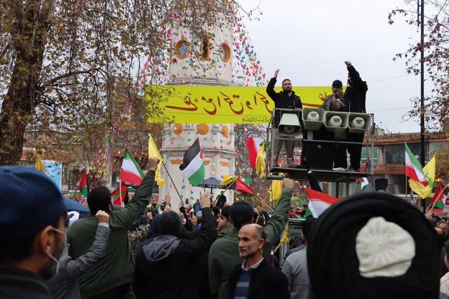 راهپیمایی همبستگی مردم مازندران در پیروزی جبهه مقاومت