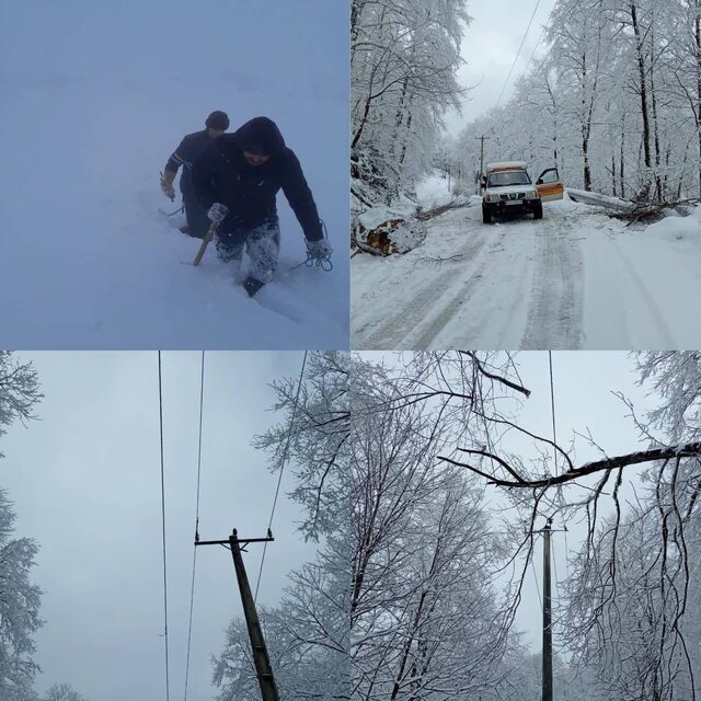 رفع خاموشیهای ناشی از بارش برف در مازندران