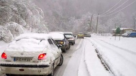 برف در راه مازندران