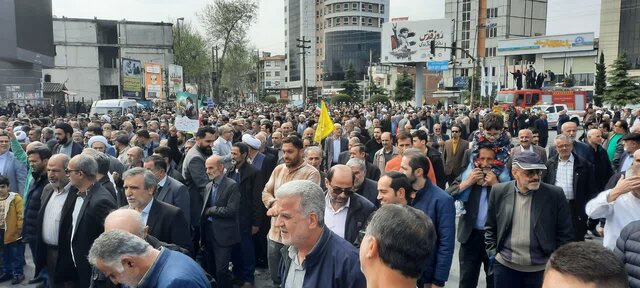 همراهی دانشجویان خارجی با راهپیمایان روز جهانی قدس درآمل