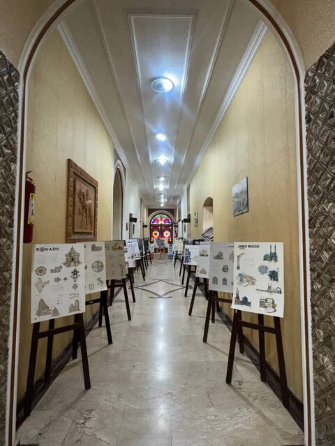 نمایش معماری بناهای تاریخی ایران وجهان در قاب هنری هنرجویان آمل