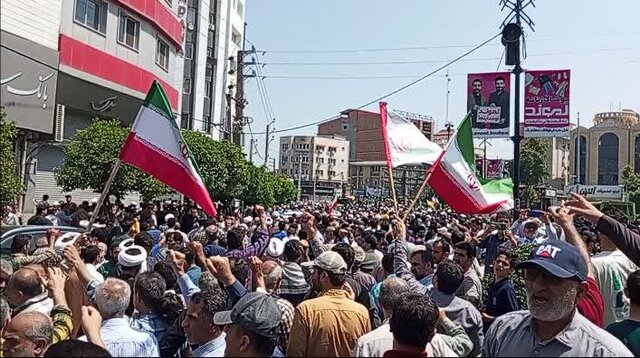 مردم بابل با حضور در راهپیمایی جمعه «خشم و نصر» جنایات رژیم صهیونیستی را محکوم کردند