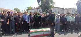 پیکر پنجمین شهید قائمشهری بر روی دستان مردم دیار علویان تشییع شد