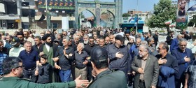 پیکر سرباز شهید بر روی دستان آملی‌ها تشییع شد