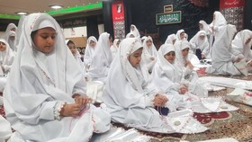 هدیه متفاوت دانش آموزان آملی درجشن عبادت/ تامین یک خشت از کاشی صحن عقیله بنی هاشم(س)