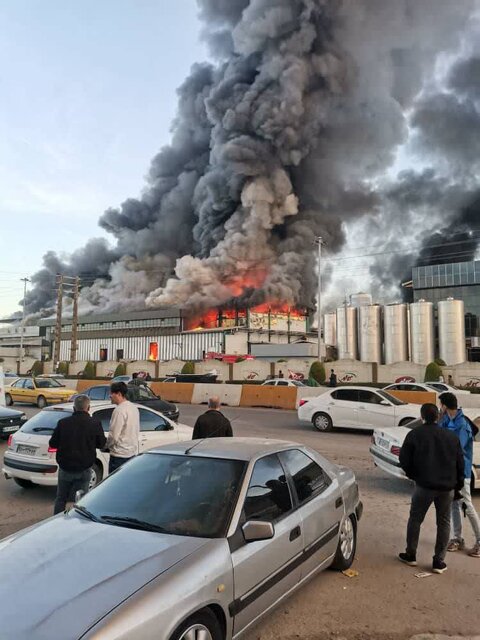 شرکت لبنیانی کاله آمل دچار حریق شد