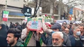 پیکر شهید «سیدعلی احمدنژاد» سرباز وطن در ساری تشییع شد