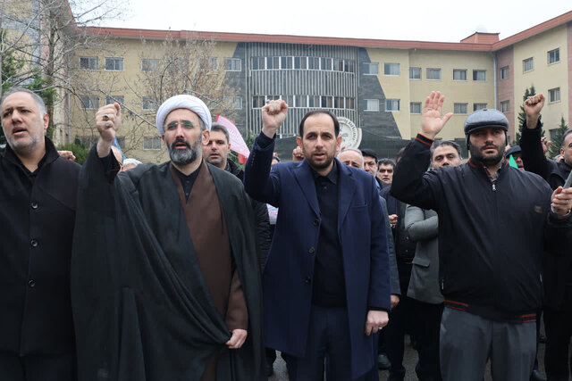 محکومیت جنایات آمریکا و اسرائیل در دانشگاه آزاد اسلامی ساری
