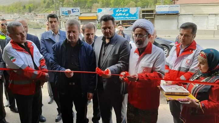 افتتاح قرارگاه نوروزی هلال احمر در ورودی جاده هراز