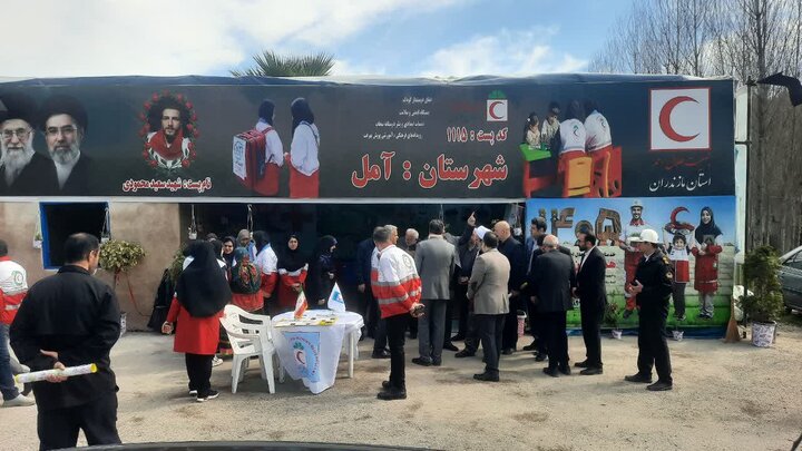 افتتاح قرارگاه نوروزی هلال احمر در ورودی جاده هراز