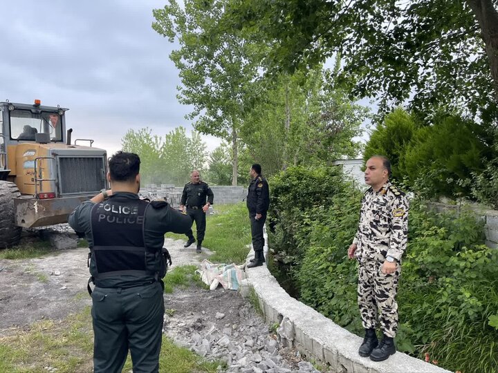 قلع و قمع ۱۰ مورد بنای غیر مجاز در بخش چمستان شهرستان نور