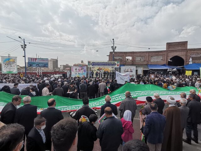 فریاد مردم ارومیه علیه ظلم و بیداد صهیونیسم طنین انداز شد