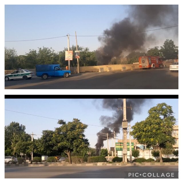 آتش‌زدن لاستیک توسط عناصر نفوذی دشمن با هدف ایجاد التهاب انجام می‌شود