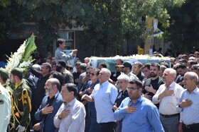 پیکر یکی از شهدای تجاوز رژیم صهیونیستی، در میاندوآب تشییع شد