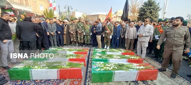 ارومیه در سوگ حضرت زهرا(س)؛ پیکرهای مطهر ۶ شهید گمنام تشییع شد