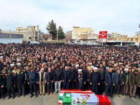 پیکر ۷ شهید والامقام جنایات آمریکا و اسراییل در خوی تشییع شد