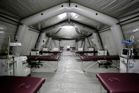 استقرار و راه‌اندازی بیمارستان صحرایی در قزوین