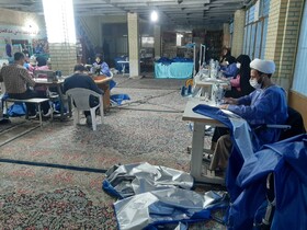 دوخت ۷۰۰ دست لباس ضدکرونا توسط یک مؤسسه خیریه در قزوین
