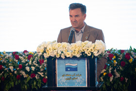 سخنرانی عبدالکریم عابدینی، نداراب بیرنوندی، مدیر عامل شرکت آب و فاضلاب استان قزوین در سفر وزیر نیرو به قزوین