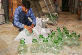 شغل شیشه‌گری سنتی در قزوین