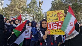 حضور پرشکوه مردم قزوین در راهپیمایی ۱۳ آبان