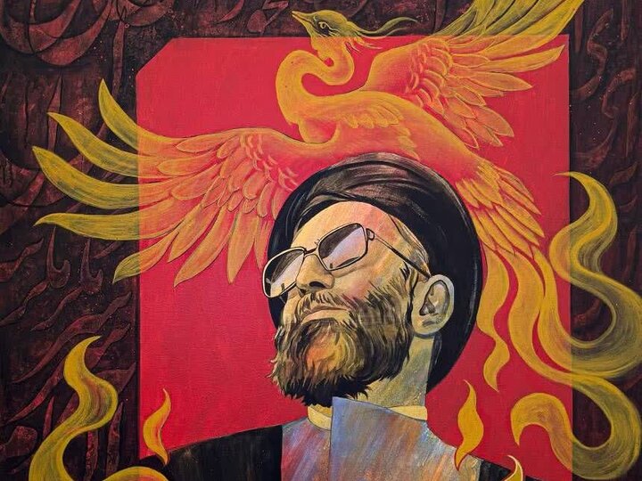 اثر نقاشی «ققنوس‌وار» توسط هنرمند قزوینی خلق شد