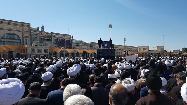 مراسم وداع و تشییع پیکر حضرت آیت الله علوی گرگانی در قم آغاز شد