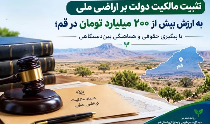تثبیت مالکیت دولت بر اراضی پلاک خاوه قم