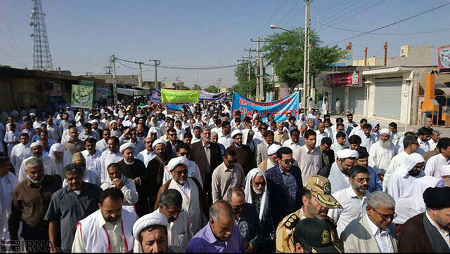 مردم ایرانشهر متحد با هم شعار مرگ بر رژیم صهیونیستی و مرگ بر آمریکا سر دادند