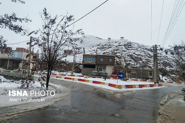 بارش برف زمستانی در روستای نردین بخش کالپوش