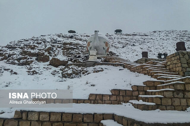 بارش برف زمستانی در روستای نردین بخش کالپوش