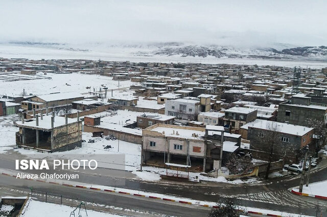 بارش برف زمستانی در روستای نردین بخش کالپوش