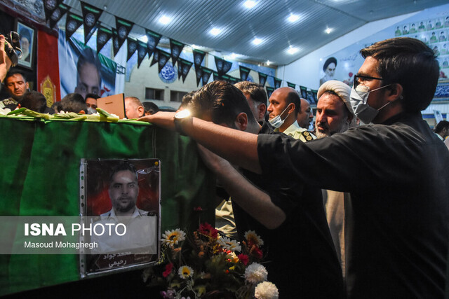 وداع با پیکر "شهید رحیمی" شهید مدافع نظم و امنیت - سمنان