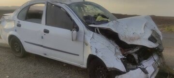 مصدومیت ۳ نفر براثر واژگونی تیبا در محور سمنان ـ دامغان