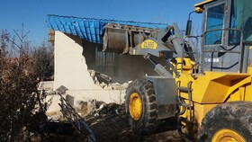 تخریب ۲۰ بنای غیرمجاز در اراضی کشاورزی و باغی شهرستان سامان