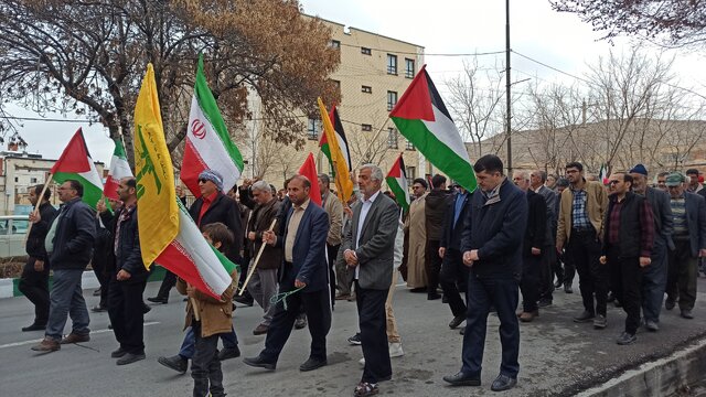 راهپیمایی اعلام انزجار و حمایت از مردم مظلوم غزه در شهرکرد برگزار شد