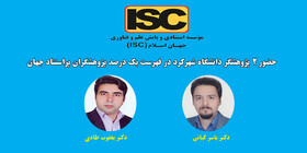 حضور ۲ پژوهشگر دانشگاه شهرکرد در فهرست پژوهشگران پراستناد یک درصد برتر جهان