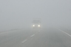 بارش برف و مه‌گرفتگی در گردنه چری