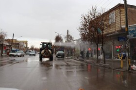 معابر معابر عمومی شهر هشترود ضدعفونی می‌شود