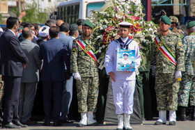 مراسم تشییع و خاکسپاری شهید ناو استوار یکم عرشه «عادل قاسم‌زاده» در شهرستان اهر