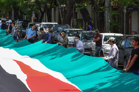 پرچم ۲۰۰ متری فلسطین در تبریز