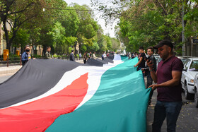 پرچم ۲۰۰ متری فلسطین در تبریز