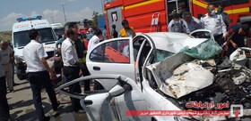 مصدوم شدن 7 نفر در تصادف زنجیره‌ای در اتوبان شهید کسایی تبریز