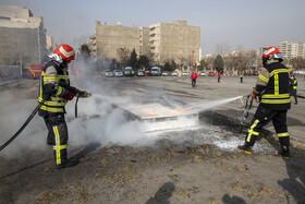 رونمایی از اولین بسکت اطفاء حریق در اولین سازمان آتش نشانی ایران
