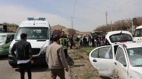 مصدوم شدن ۳ نفر در پی برخورد ۴ دستگاه خودرو در تبریز