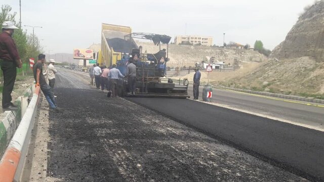 شروع آسفالت ریزی اساسی اتوبان پاسداران تبریز