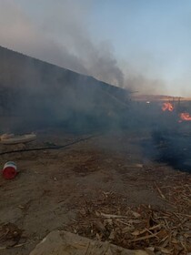 آتش سوزی کارگاه تخته سه لای در جاده اهر - ورزقان