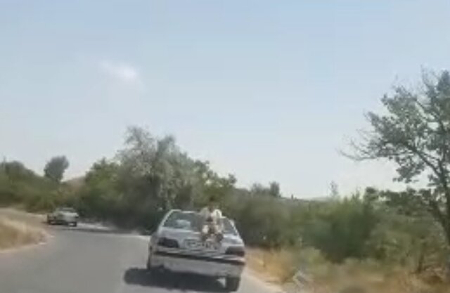توقیف خودرویی که با کودک سوار بر کاپوت در تبریز حرکات نمایشی اجرا می‌کرد