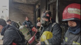 دو مصدوم در آتش‌سوزی طبقه دوم ساختمانی در سنگ فرش تربیت تبریز