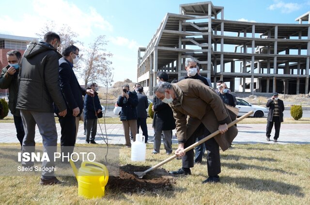 ارزش گذاری همکاری صنایع مختلف با دانشگاه صنعتی سهند با کاشت نهال در هفته درختکاری